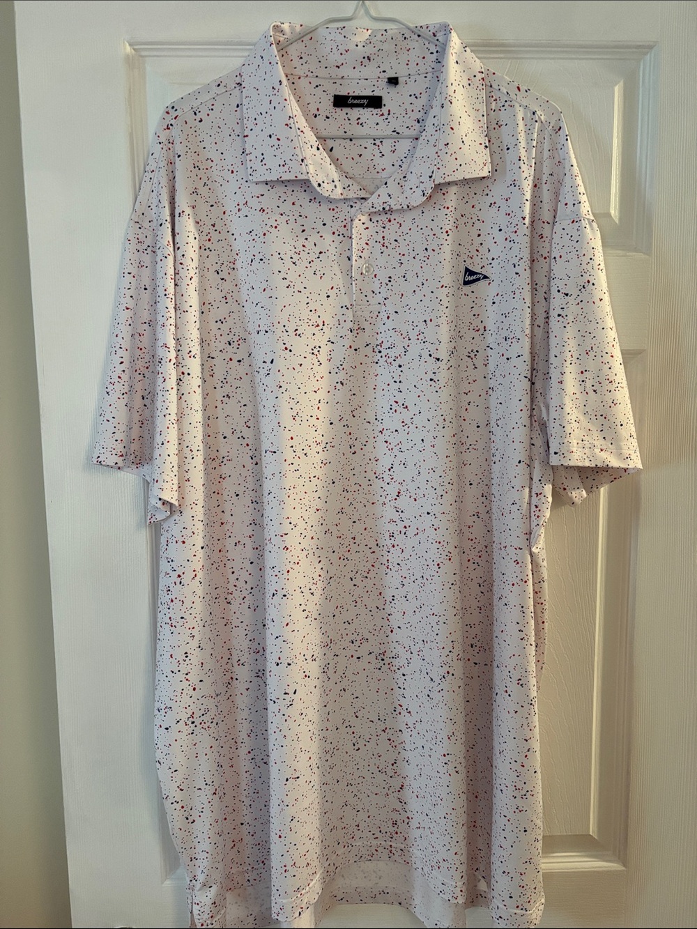 Breezy Golf Men’s White Speckled Polo Shirt
